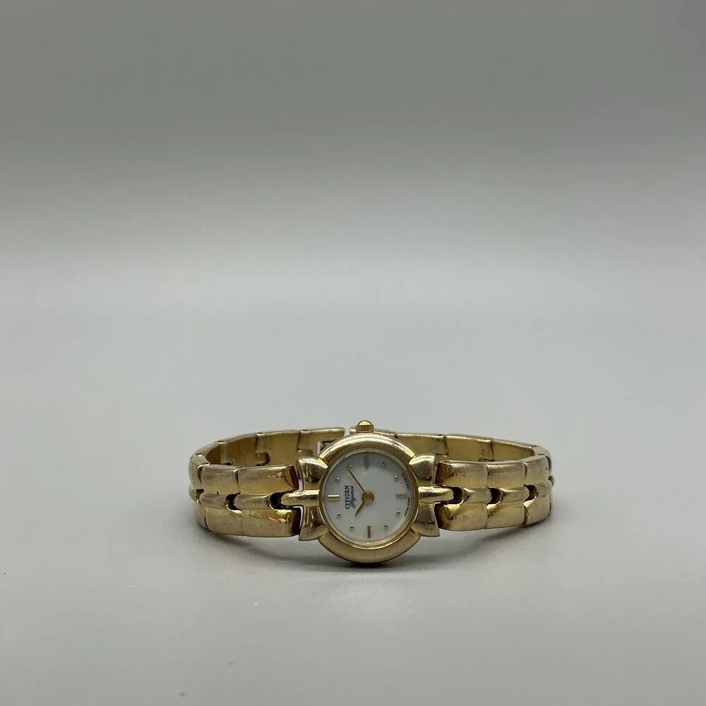 Vintage Citizen Womens Watch 16mm Gold Tone 2200-041215T New Battery 6.5